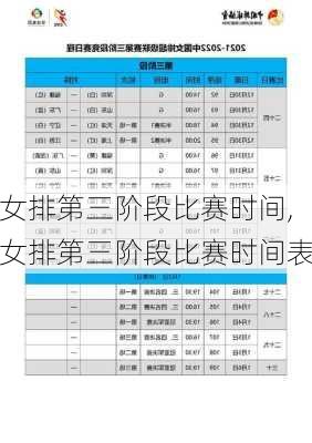 女排第三阶段比赛时间,女排第三阶段比赛时间表