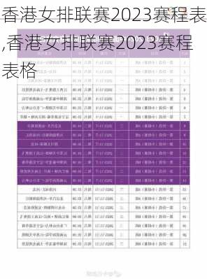香港女排联赛2023赛程表,香港女排联赛2023赛程表格