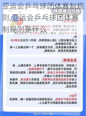 亚运会乒乓球团体赛制规则,亚运会乒乓球团体赛制规则是什么