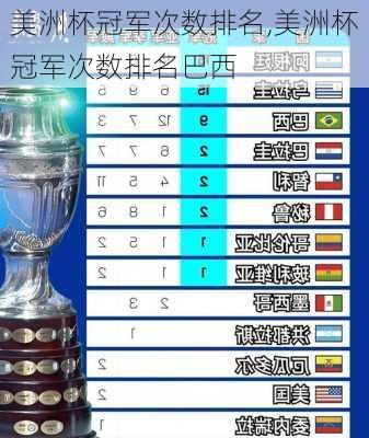 美洲杯冠军次数排名,美洲杯冠军次数排名巴西