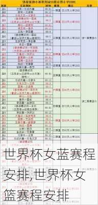 世界杯女蓝赛程安排,世界杯女篮赛程安排