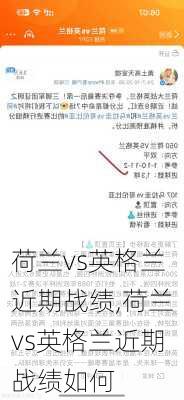荷兰vs英格兰近期战绩,荷兰vs英格兰近期战绩如何