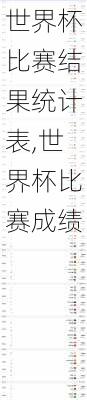 世界杯比赛结果统计表,世界杯比赛成绩