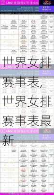 世界女排赛事表,世界女排赛事表最新