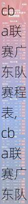 cba联赛广东队赛程表,cba联赛广东队赛程表最新