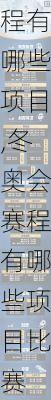 冬奥会赛程有哪些项目,冬奥会赛程有哪些项目比赛
