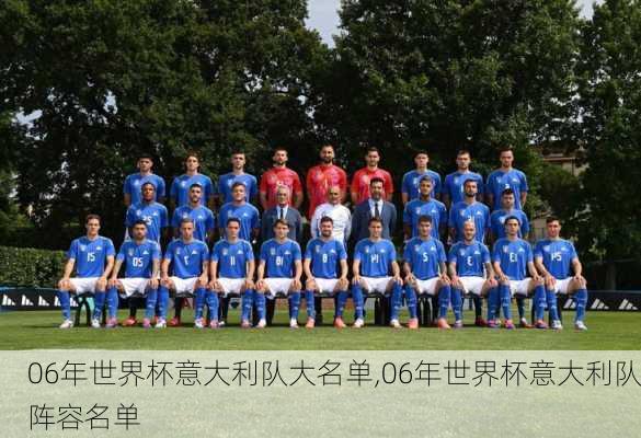 06年世界杯意大利队大名单,06年世界杯意大利队阵容名单