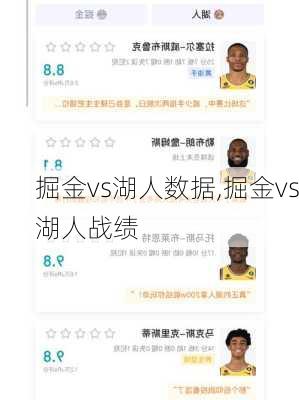 掘金vs湖人数据,掘金vs湖人战绩