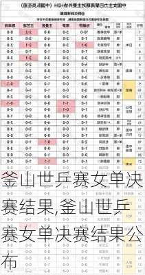 釜山世乒赛女单决赛结果,釜山世乒赛女单决赛结果公布