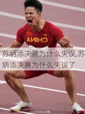 苏炳添决赛为什么失误,苏炳添决赛为什么失误了