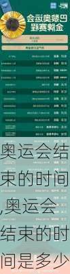 奥运会结束的时间,奥运会结束的时间是多少