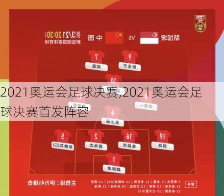 2021奥运会足球决赛,2021奥运会足球决赛首发阵容