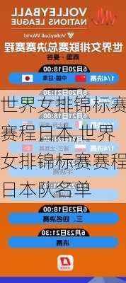 世界女排锦标赛赛程日本,世界女排锦标赛赛程日本队名单