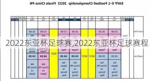 2022东亚杯足球赛,2022东亚杯足球赛程