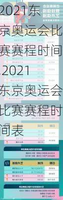 2021东京奥运会比赛赛程时间,2021东京奥运会比赛赛程时间表