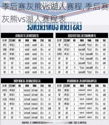 季后赛灰熊vs湖人赛程,季后赛灰熊vs湖人赛程表