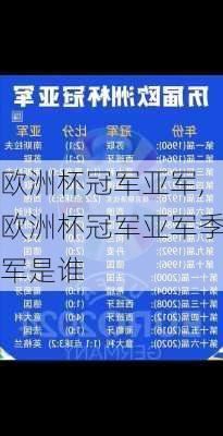 欧洲杯冠军亚军,欧洲杯冠军亚军季军是谁