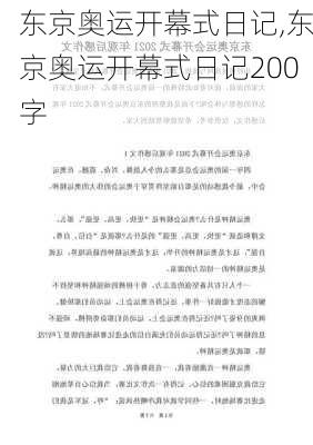 东京奥运开幕式日记,东京奥运开幕式日记200字