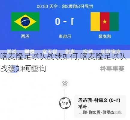 喀麦隆足球队战绩如何,喀麦隆足球队战绩如何查询