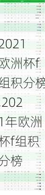 2021欧洲杯f组积分榜,2021年欧洲杯f组积分榜
