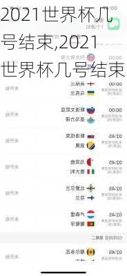 2021世界杯几号结束,2021世界杯几号结束呢