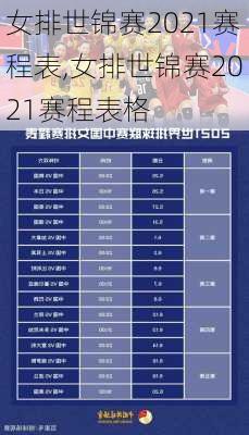 女排世锦赛2021赛程表,女排世锦赛2021赛程表格