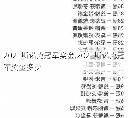 2021斯诺克冠军奖金,2021斯诺克冠军奖金多少