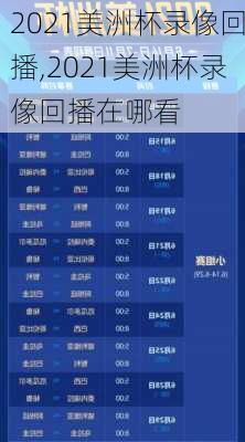 2021美洲杯录像回播,2021美洲杯录像回播在哪看