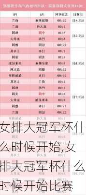 女排大冠军杯什么时候开始,女排大冠军杯什么时候开始比赛
