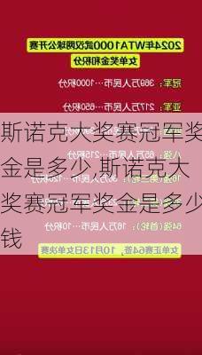 斯诺克大奖赛冠军奖金是多少,斯诺克大奖赛冠军奖金是多少钱