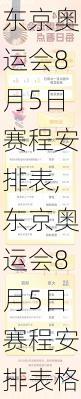东京奥运会8月5日赛程安排表,东京奥运会8月5日赛程安排表格