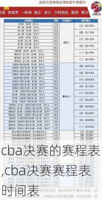 cba决赛的赛程表,cba决赛赛程表时间表