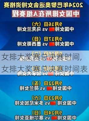 女排大奖赛总决赛时间,女排大奖赛总决赛时间表
