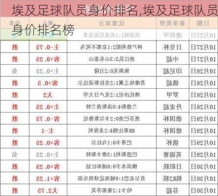 埃及足球队员身价排名,埃及足球队员身价排名榜