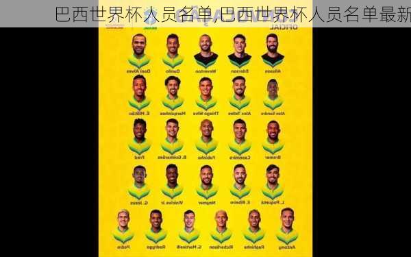 巴西世界杯人员名单,巴西世界杯人员名单最新