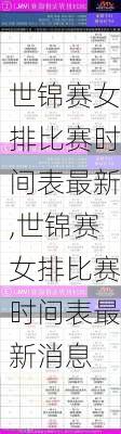 世锦赛女排比赛时间表最新,世锦赛女排比赛时间表最新消息