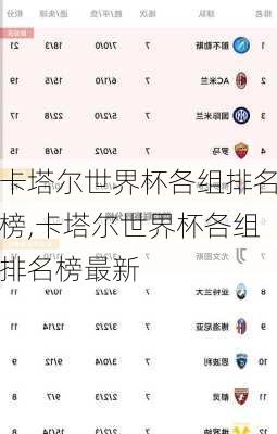 卡塔尔世界杯各组排名榜,卡塔尔世界杯各组排名榜最新