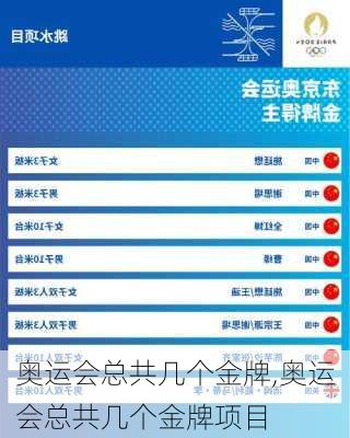 奥运会总共几个金牌,奥运会总共几个金牌项目