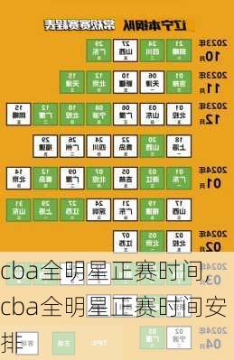 cba全明星正赛时间,cba全明星正赛时间安排