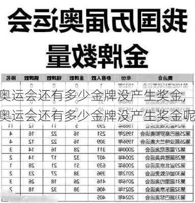 奥运会还有多少金牌没产生奖金,奥运会还有多少金牌没产生奖金呢