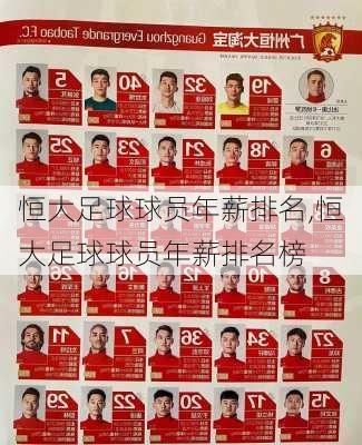 恒大足球球员年薪排名,恒大足球球员年薪排名榜