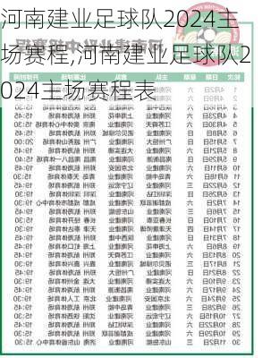 河南建业足球队2024主场赛程,河南建业足球队2024主场赛程表