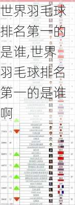 世界羽毛球排名第一的是谁,世界羽毛球排名第一的是谁啊