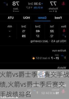 火箭vs爵士季后赛交手战绩,火箭vs爵士季后赛交手战绩排名