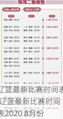 辽篮最新比赛时间表,辽篮最新比赛时间表2020 8月份