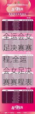 全运会女足决赛赛程,全运会女足决赛赛程表
