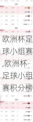 欧洲杯足球小组赛,欧洲杯足球小组赛积分榜