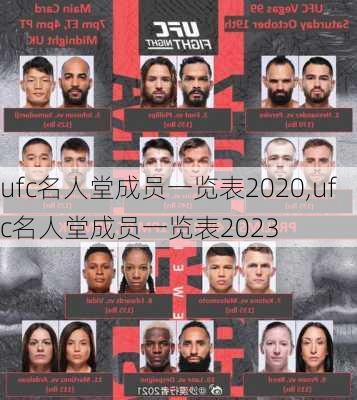 ufc名人堂成员一览表2020,ufc名人堂成员一览表2023