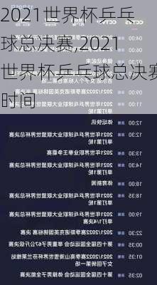 2021世界杯乒乓球总决赛,2021世界杯乒乓球总决赛时间
