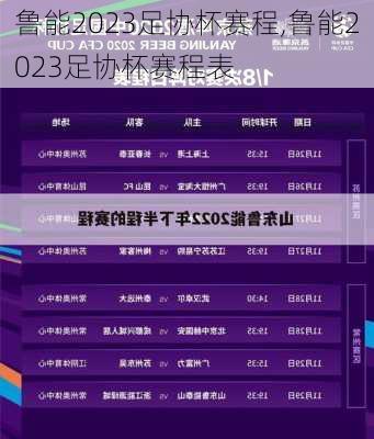 鲁能2023足协杯赛程,鲁能2023足协杯赛程表